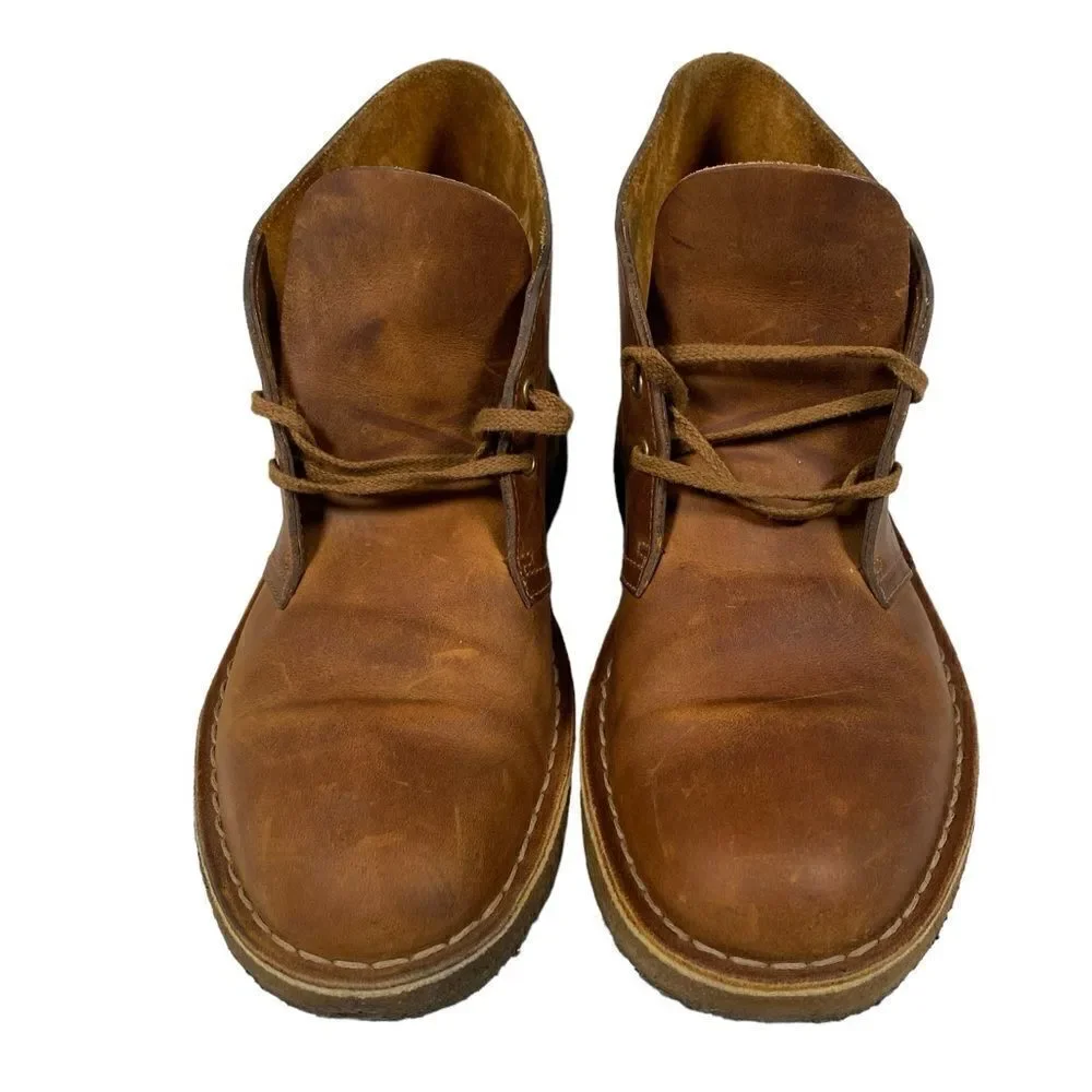 EUC CLARKS Men’s Original Dessert Boot Chukka Brown Leather Crepe Soles - Size 9
